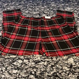 Woman’s plaid capris.